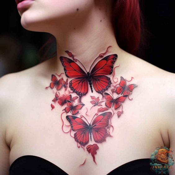 Chest Butterfly Tattoo