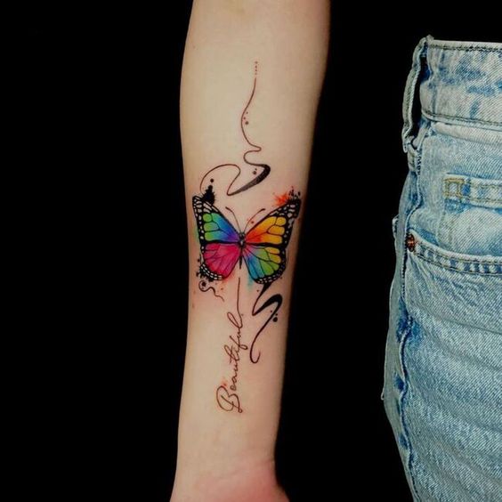 Pastel Butterfly Tattoo