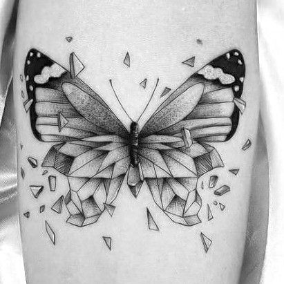 Shattered Butterfly Tattoo